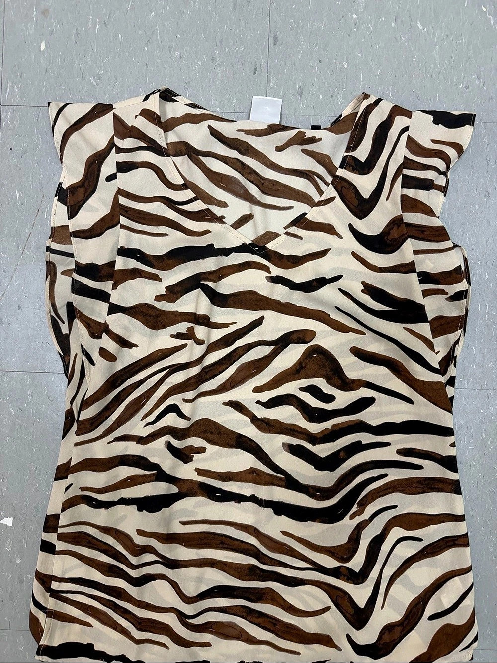 Cabi Zebra Blouse Animal Print in Brown & Cream Size Small
